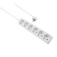 Helos Classic Power Strip 6-Way White 5.0 m without Switch