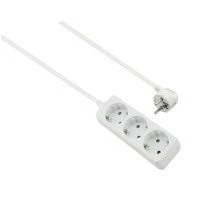 Helos Socket Strip Classic 3-Way White 5.0 m without Switch