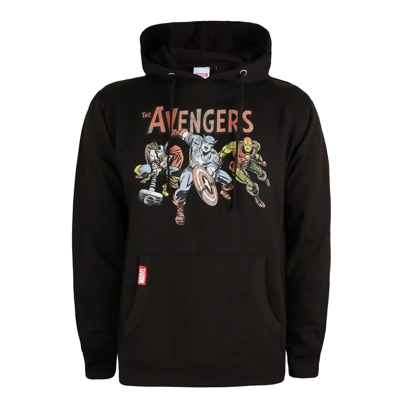 Marvel Comics Men's Vintage Avengers Hoodie, Black, XX-Large