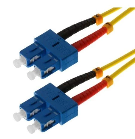 Helos Fibre Optic Patch Cable SC/SC Duplex 9/125μm OS2 Yellow 15 m