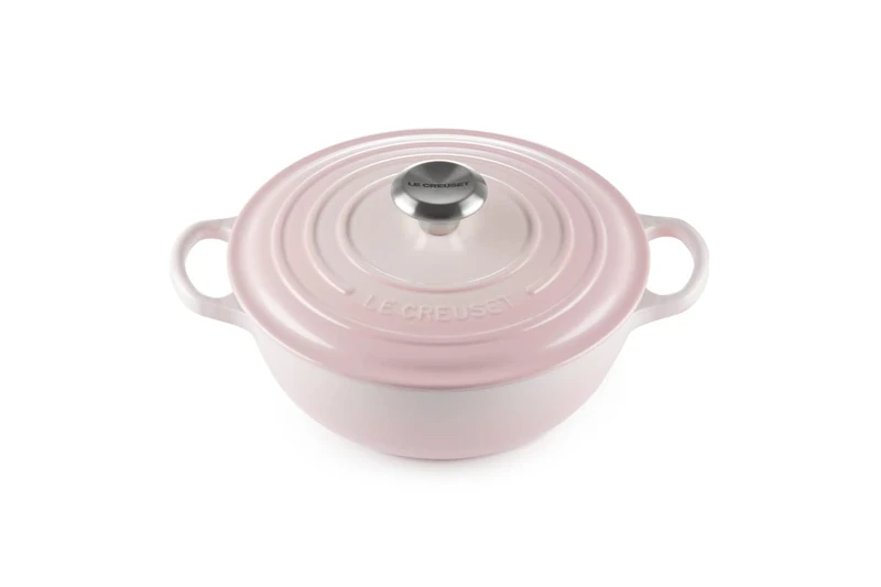 LE CREUSET Signature Soup Pot 24cm Shell Pink SS Knob