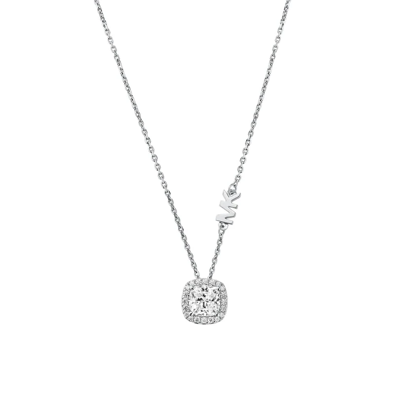 Michael Kors Brilliance - Necklace in Silver Tone 925 Sterling Silver with Crystal Pendant for Women MKC1407AN040