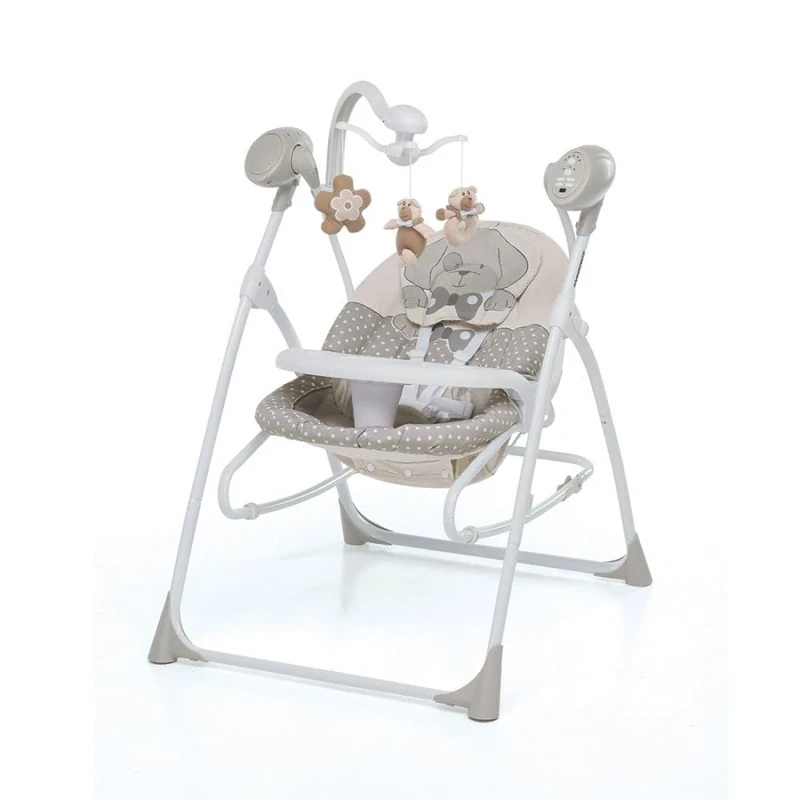 Foppapedretti Baby Bouncer, Musical Swing with Different Melodies, for Babies from Birth to 9 kg, Seat Movement Device, Remote Activation Remote Control, Puppy