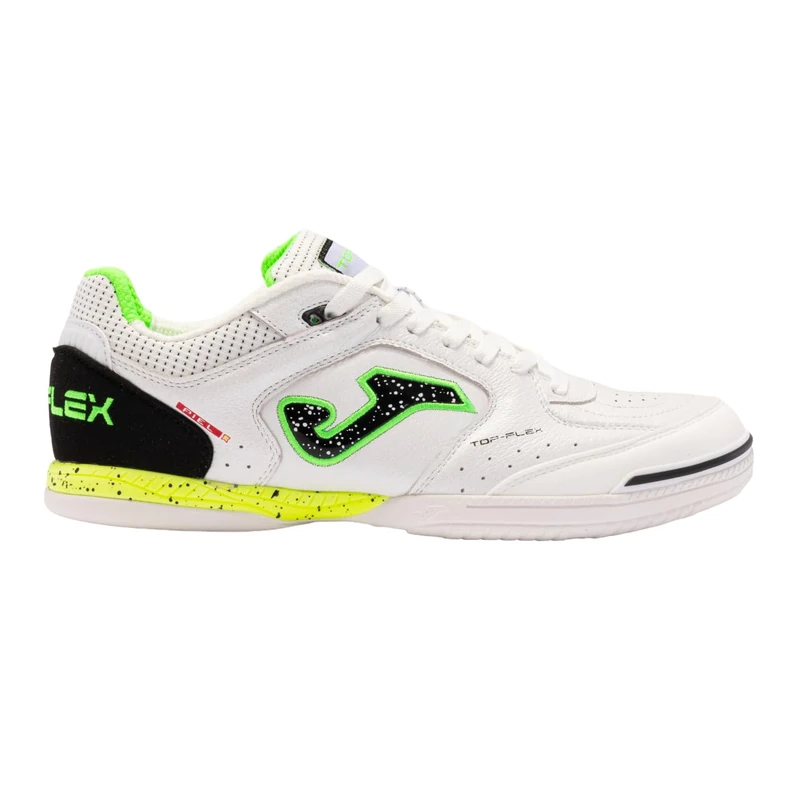 Joma Futsal Shoes, 36-46 Top Flex with Reinforced Toe - Flexible and Maximum Stability - Black, White, 9.5 UK