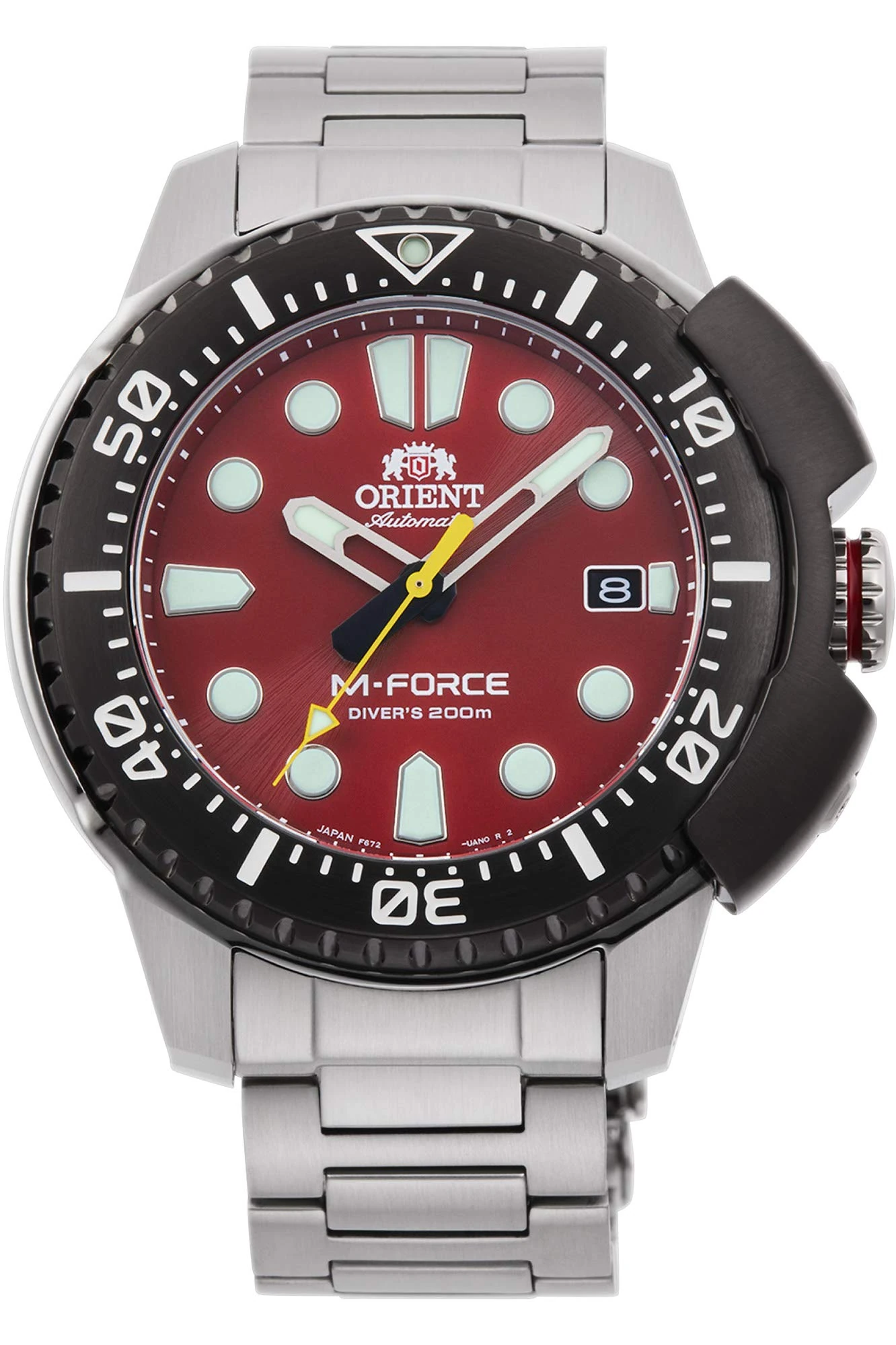 Orient M-Force Men's Automatic Hand Winding Mechanical Sports Wrist Watch, Metallic, Casual