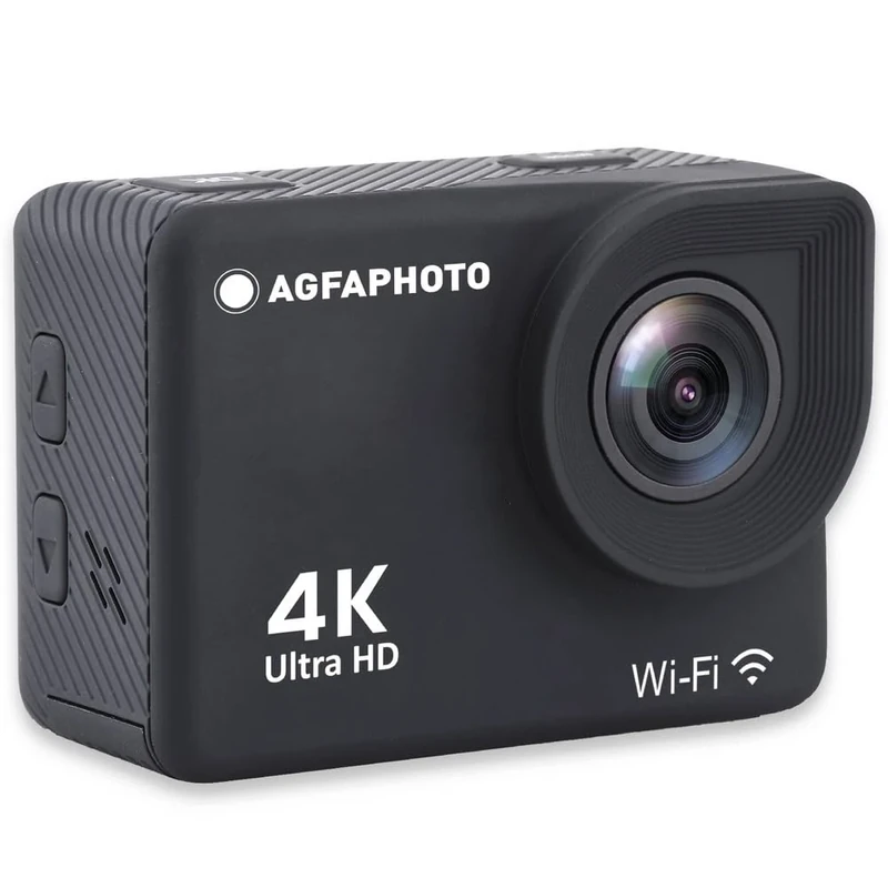 Agfa Photo Realimove AC9000 - Caméra Sport Action Cam 4K, Objectif Grand Angle 170°, Photo 12MP, Écran LCD 2.0’’, Stabilisation Électronique, Boîtier Étanche 30m, WiFi, Batterie Lithium - Noir