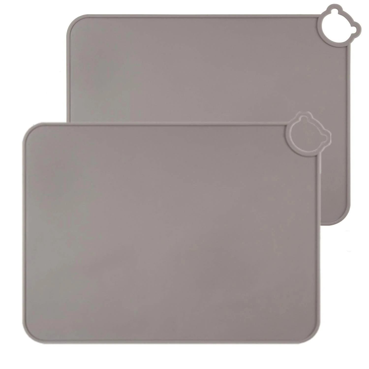 Silicone Placemats for Kids Baby,Dishwasher Safe Table Mats,Toddlers Portable Food Mat Travel Set of 2 … (2 Gary)