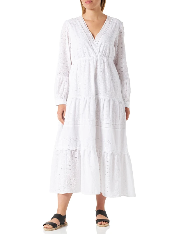 APART Fashion Women's Long Dress, White, 8-20