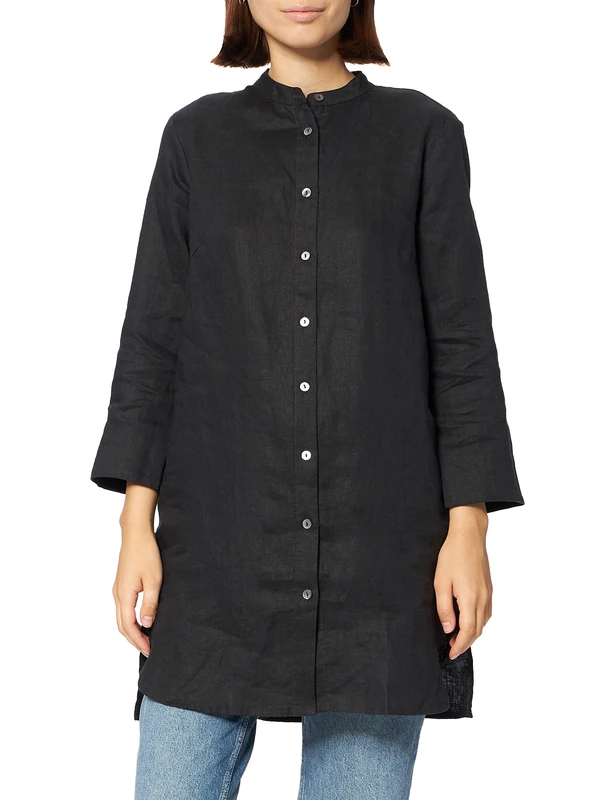 APART Fashion Women's Hemdblusenkleid Dress, Black, 8-20