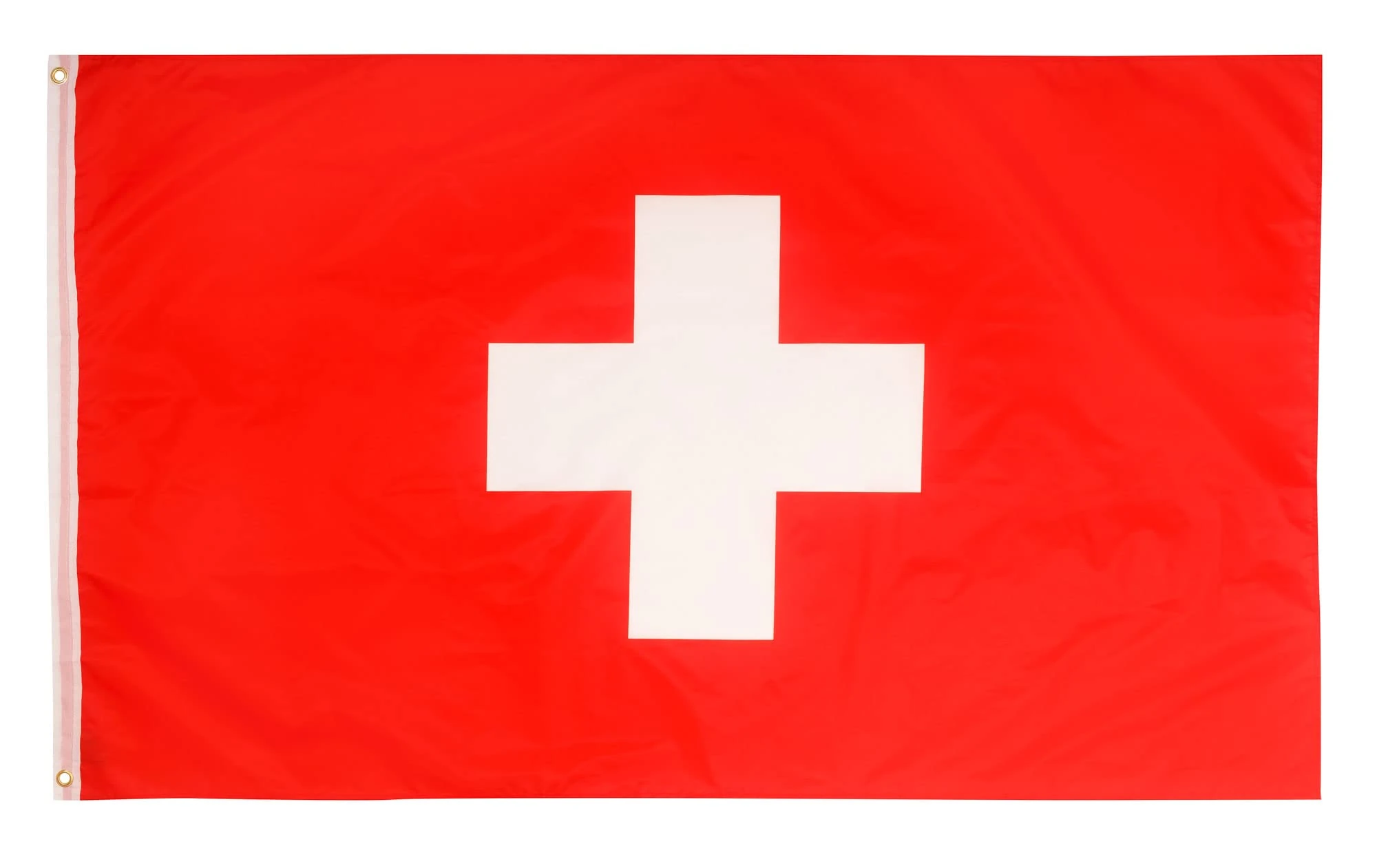 Aricona Flags - Swiss Flag with 2 Metal Eyelets Weatherproof - Traditional Swiss National Flag 90 x 150 cm
