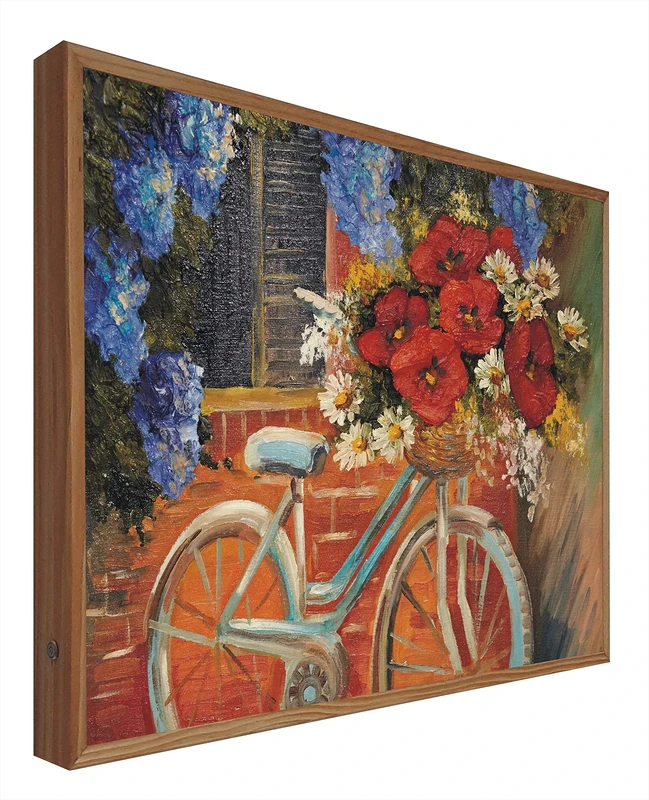 Backlit Wooden Sign Bike with Flowers