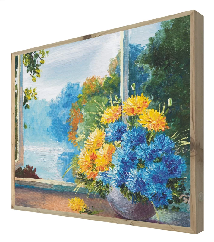 Wooden Sign with Light LED Flower Bouquet