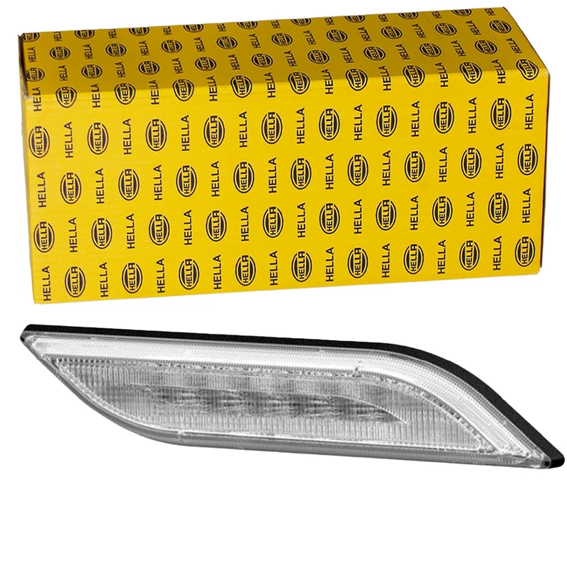 HELLA 2BA 013 332-201 Direction Indicator - Shapeline Style Slim - LED - 12/24V - Bolted/mounting - Lens Colour: Crystal clear - Plug: AMP - 2-pin connector - Right Rear - Quantity: 1