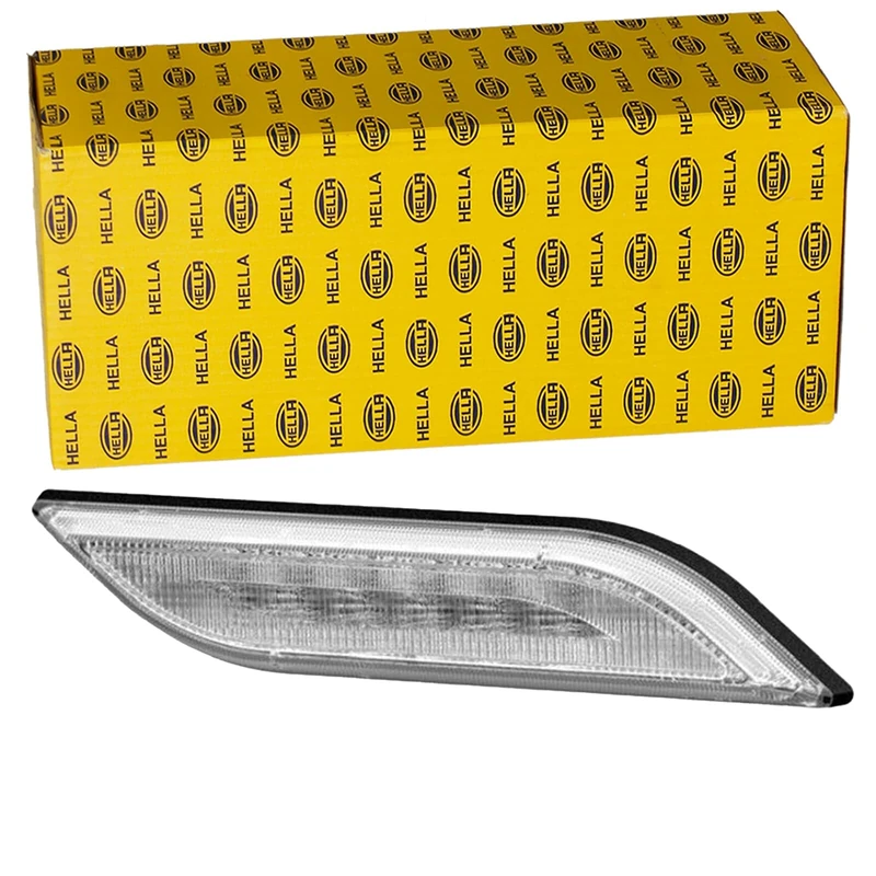 HELLA 2BA 013 332-081 Direction Indicator - Shapeline Style Slim - LED - 24/12V - Bolted/mounting - Lens Colour: Crystal clear - Plug: AMP - 2-pin connector - Right Rear - Quantity: 1