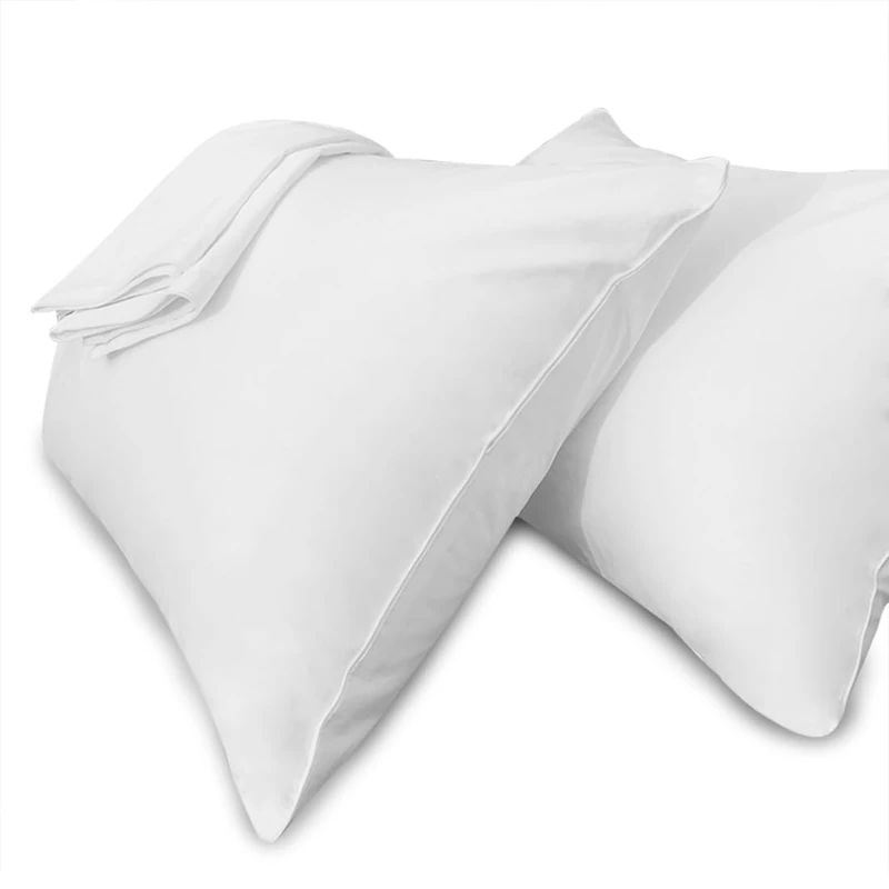 Precoco White King Pillow Cases Set of 4 | 100% Cotton Pillowcases with Zipper Hidden | Premium Cooling Decorative Pillow Covers with 600 Thread Count, Soft & Wrinkle-Free, 20x36 inches