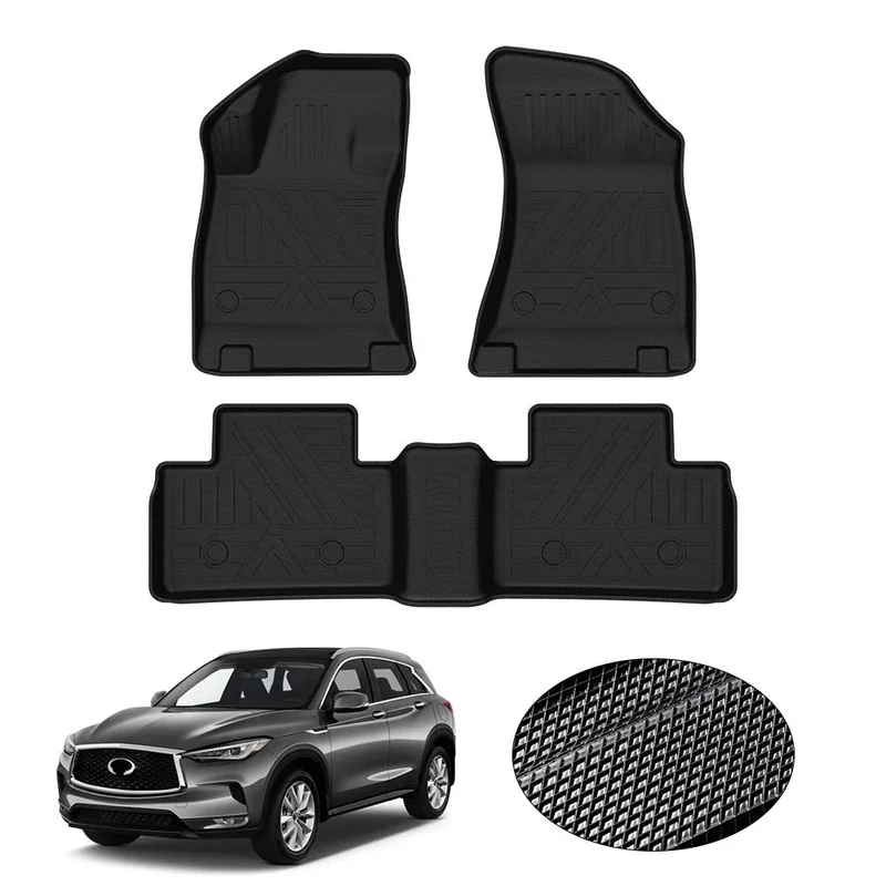 KUST All Weather Floor Mats for Infiniti QX50 2019-2021 Floor Liner 1st 2nd Row Liners Non-Slip