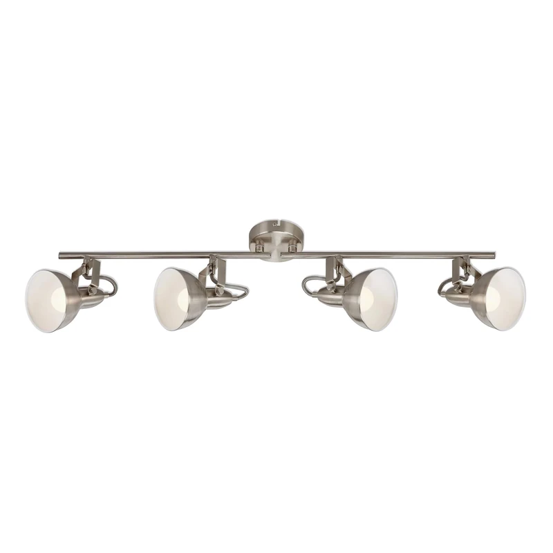 BRILONER Leuchten – Ceiling Light, 4-Bulb Spotlight, can Pivot and Rotate, Retro/Vintage, 4 x E14, 40 Watts, Metal, Satin-White, 790x190mm (LxH)