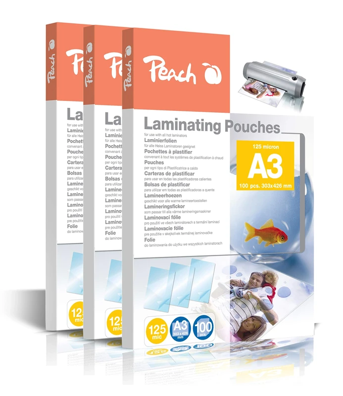 Peach PP525-01P Laminating Pouches A3 125 microns Pack of 300