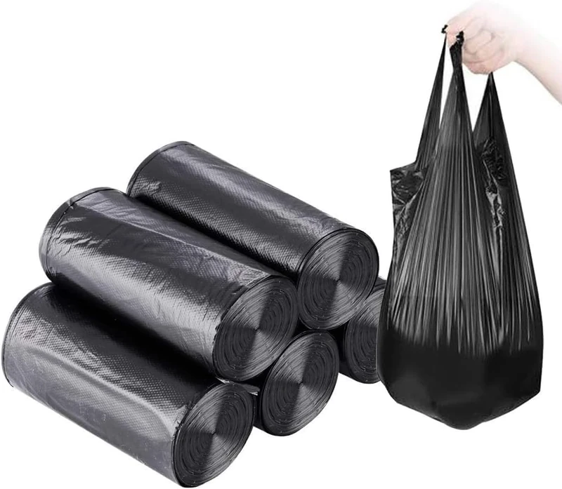 Black Bin Liners - Small 5L Bags, 0.5 MIL, Pedal Bin Liners for Kitchen, Office, Bathroom - 5 Rolls 125 Bags