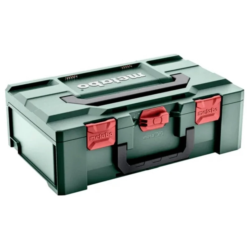 Metabo metaBOX 165 L for Angle Grinders (626890000). Dimensions: 496 x 296 x 165 mm. Case Volume: 16.7 l. Maximum Load: 125 kg.