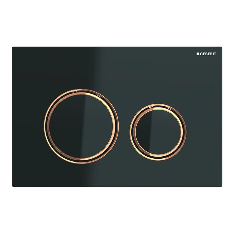 Geberit - Geberit flush plate - Matt black, Sigma21 black trigger plate for double flush red gold - Geberit
