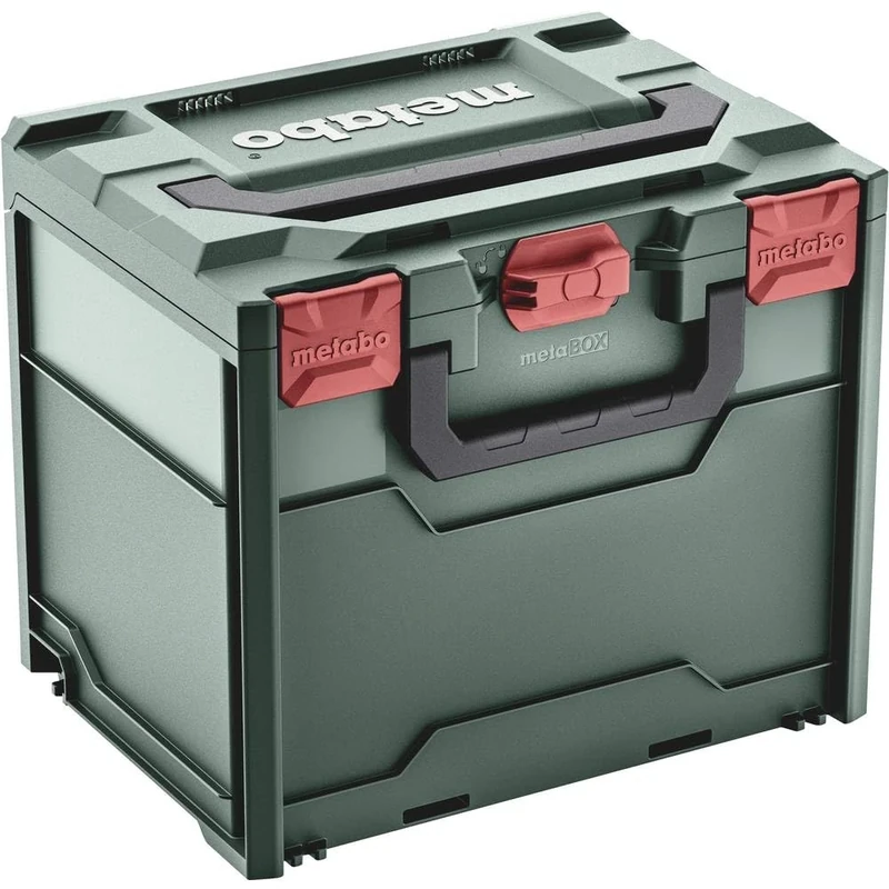 Metabo metaBOX 340, empty (626888000). Dimensions: 396 x 296 x 340 mm. Case volume: 31 l. Maximum load: 125 kg