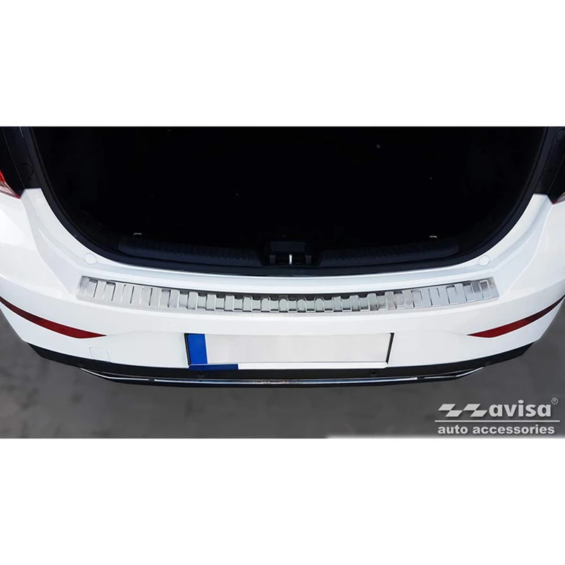 Avisa Stainless Steel Rear bumper protector compatible with Hyundai I30 HB 5-doors FL 2020- 'Ribs'