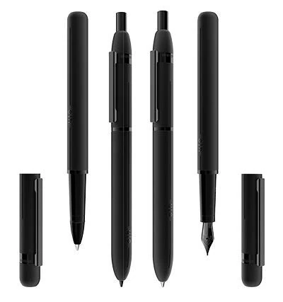 Otto Hutt Design 03 Fountain Pen 018-18796 - Brass Fountain Pen with PVD Coating and Matt Finish in Black - Nib Size M