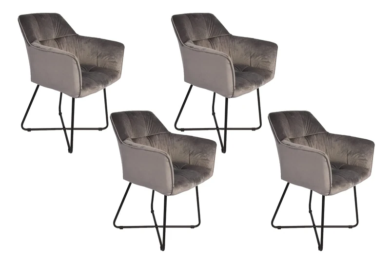 SAM Bowl Chair, Metal, Charcoal, 4 er Set