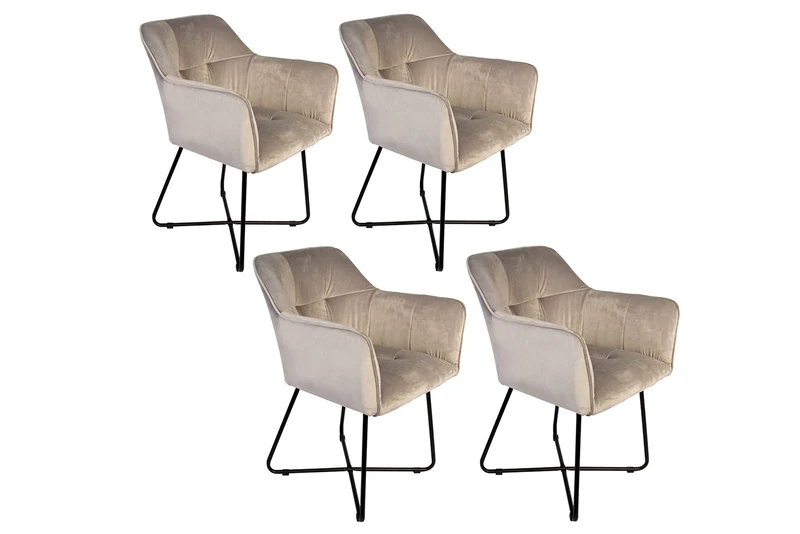 SAM Kirin Dining Room Chair Metal Taupe 81.5 x 61 x 61 cm