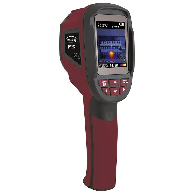 Testboy TV 292 Basic IR thermal imaging camera, digital camera with image overlay (with integrated color display, easy to use, universally applicable, for preventive maintenance), black/red