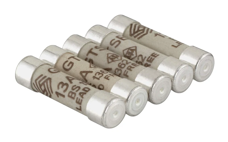 GTSE 13A Electrical Fuses, Pack of 5, Household Domestic Mains Plug Ceramic Fuses, 240V, BS 1362 Compliant