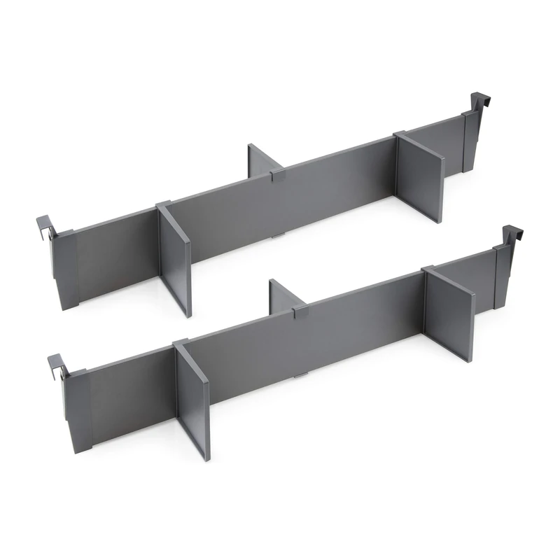 Emuca - Adjustable Drawer Organiser kit, Accessories Drawer dividers 900mm (35,4 inch), Aluminium, Anthracite Grey.
