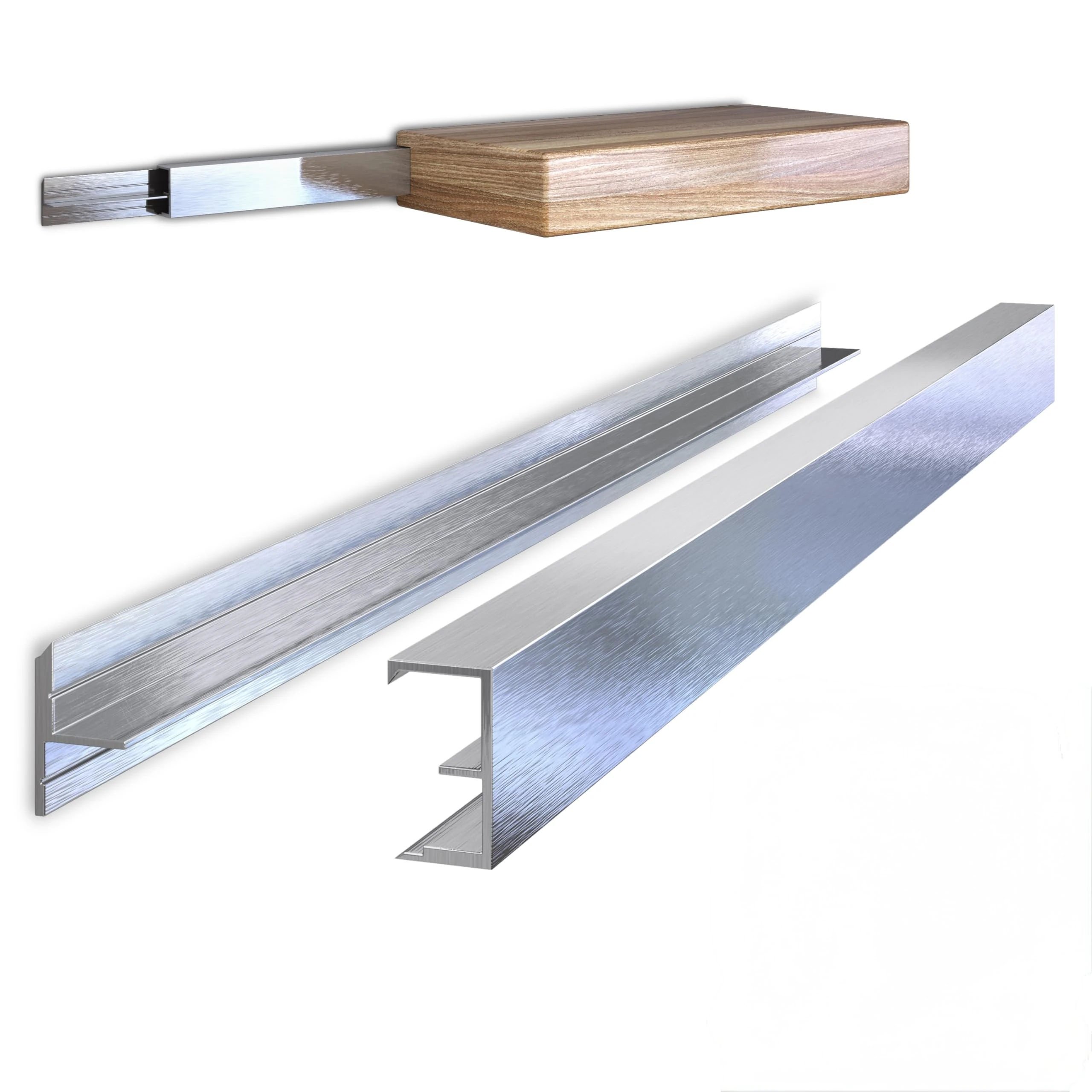 Hovr Solutions Classic 47" (4-Foot) Aluminum Floating Shelf Bracket System, 300LB Load Capacity, Hidden Support Bracket Up to 63” Shelf, 1-Pack