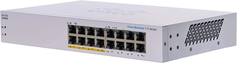 Cisco Business CBS110-16PP-D Unmanaged Switch | 16 Port GE | Partial PoE | Limited Lifetime Protection (CBS110-16PP-D)