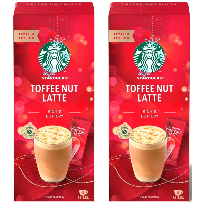 Starbucks Toffee Nut Latte Limited Edition Premium Instant Coffee 2 Pack Bundle - Image 1