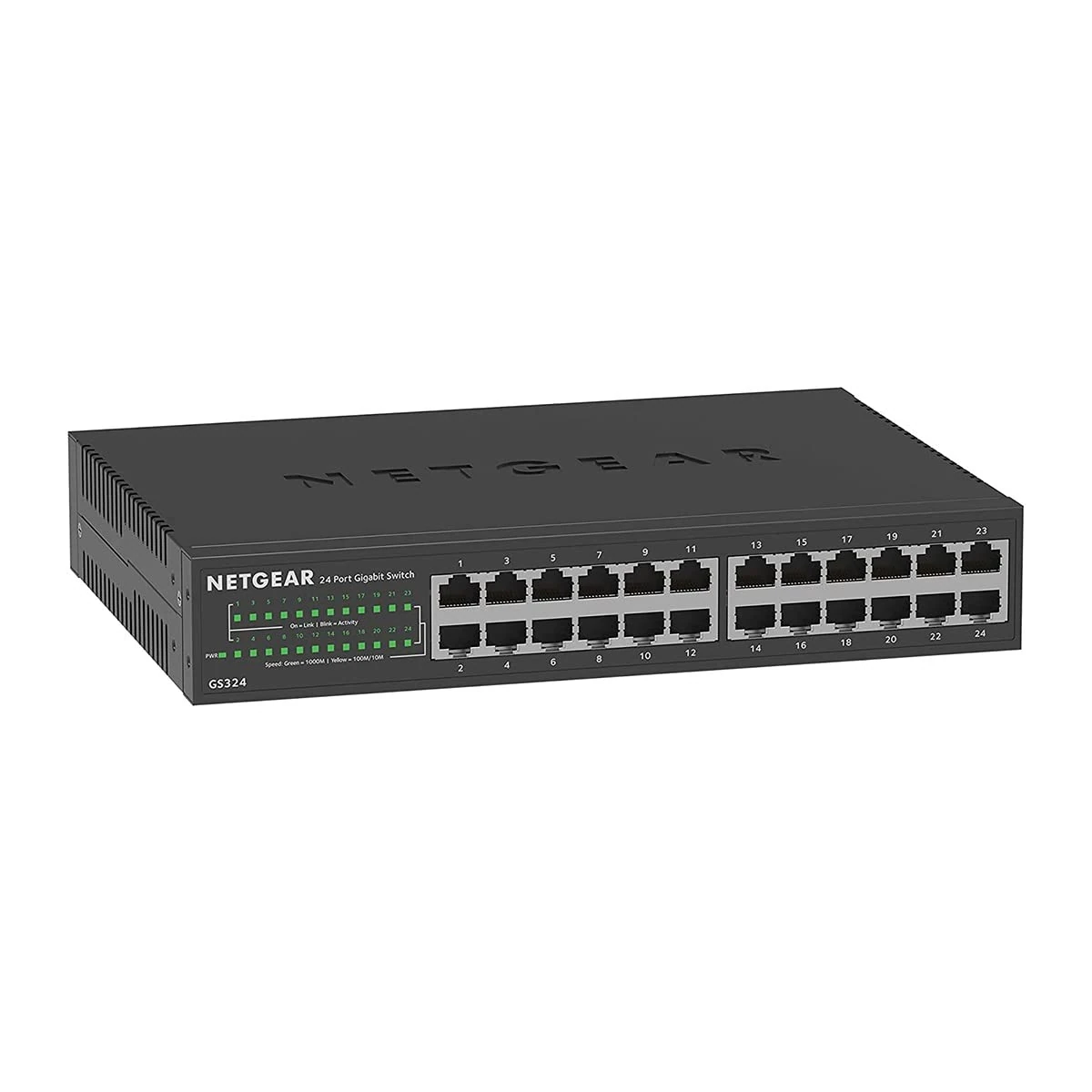 NETGEAR 24 Port Gigabit Network Switch GS324 - Ethernet Splitter - Ethernet Switch - Ethernet Hub - Plug-and-Play - Silent Operation - Desktop or Wall Mount