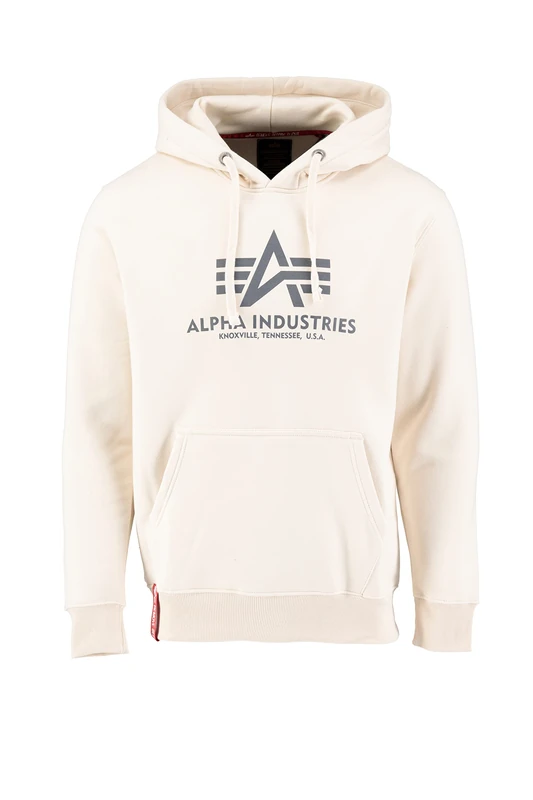 Alpha Industries Basic Hoody Hooded Sweat for Men Jet Stream White