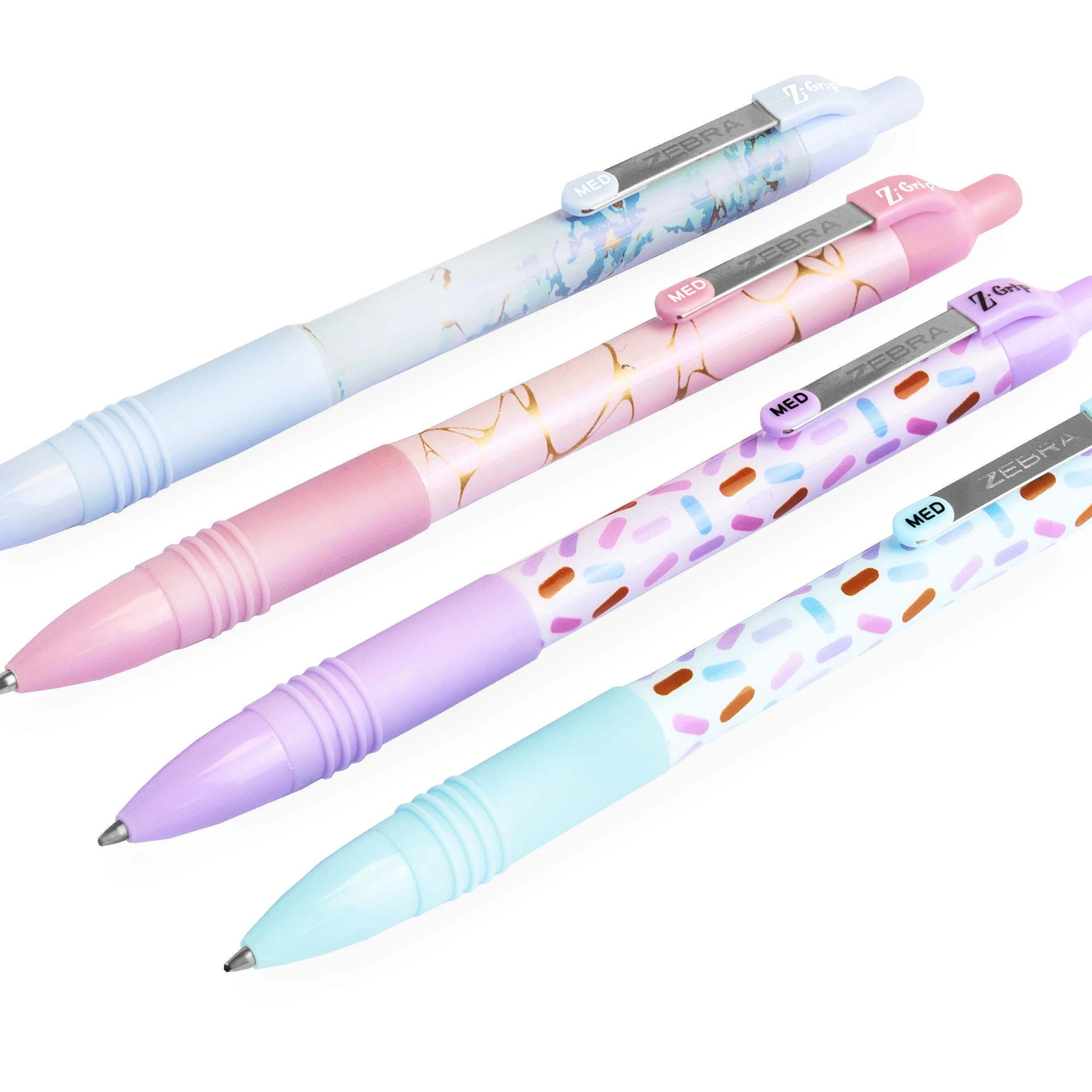 Zebra Z-Grip Smooth Sweetie/Blush Ballpoint Pen - 1.0mm - Black Ink - 1 of Each Barrel - Pack of 4