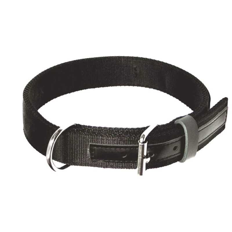 DINGO GEAR Max Dog Collar, Extreme Strong and Durable Material Collar with Chromed Fittings, Neck Girth 48-56 cm, Suitable for Working Dogs, Black (S04034)