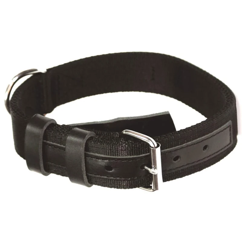 DINGO GEAR Civilian Material Dog Collar Strengthened Universal for Daily Use and Dog Training Black S04044