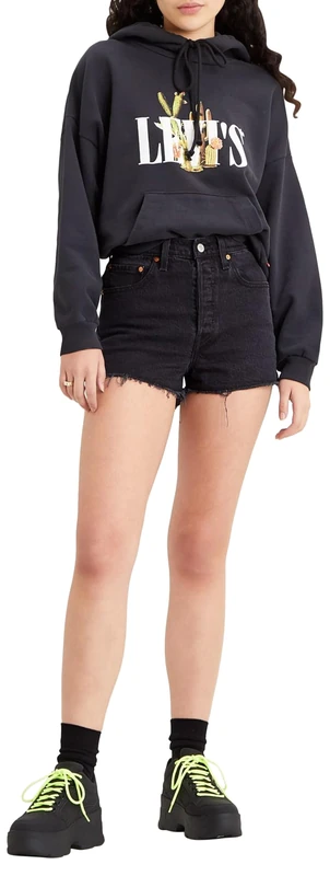 Levi's Women's Ribcage Shorts Denim Shorts Black Lake (Black) 32