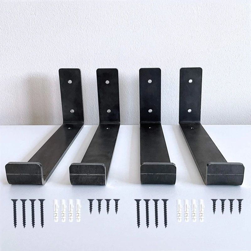 4 x Heavy Duty Scaffold Shelf Brackets 225mm - Industrial Style for 9 Inch Boards - Made from 5mm Steel - Ideal DIY Storage Solution for Living Room, Kitchen, Office, Garage