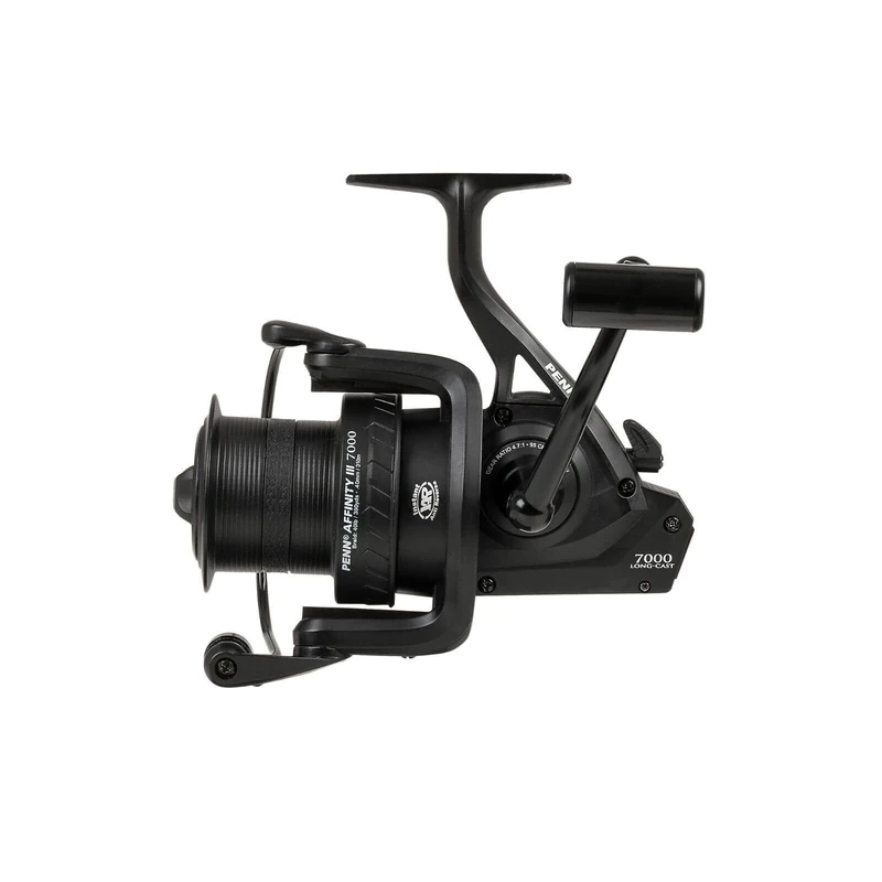 PENN Affinity III Longcast, Fishing Reel, Spinning Reels, Sea Fishing, Carp, Pike and Catfish Big Pit Style Long Distance Reel, Unisex, Black, 7000