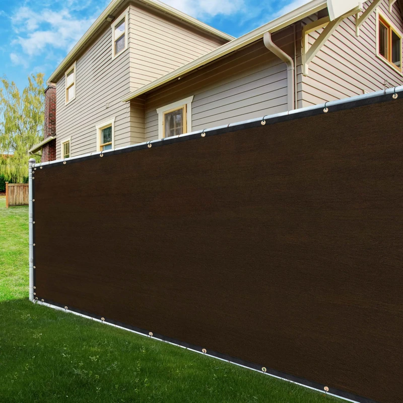 ShadeMart 4' x 161' Brown Fence Privacy Screen Windscreen Shade Fabric Cloth HDPE, 90% Visibility Blockage, with Grommets, Heavy Duty Commercial Grade, Cable Zip Ties Included (We Customize Size)