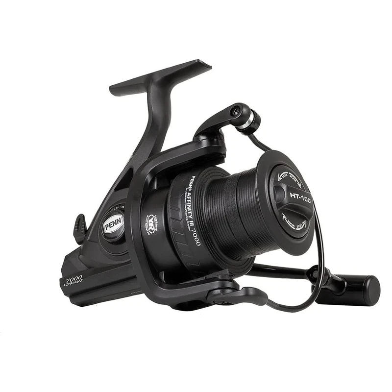 PENN Affinity III Longcast, Fishing Reel, Spinning Reels, Sea Fishing, Carp, Pike and Catfish Big Pit Style Long Distance Reel, Unisex, Black, 8000