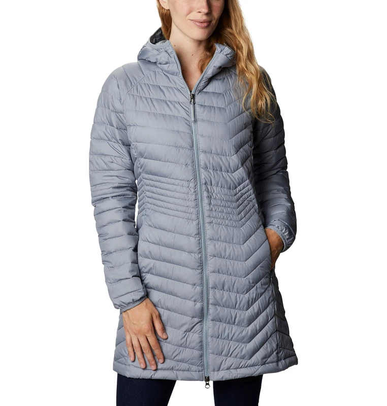 Columbia Women's Powder Lite Mid Jacket, Puffer Jacket, Tradewinds Grey, Size XL