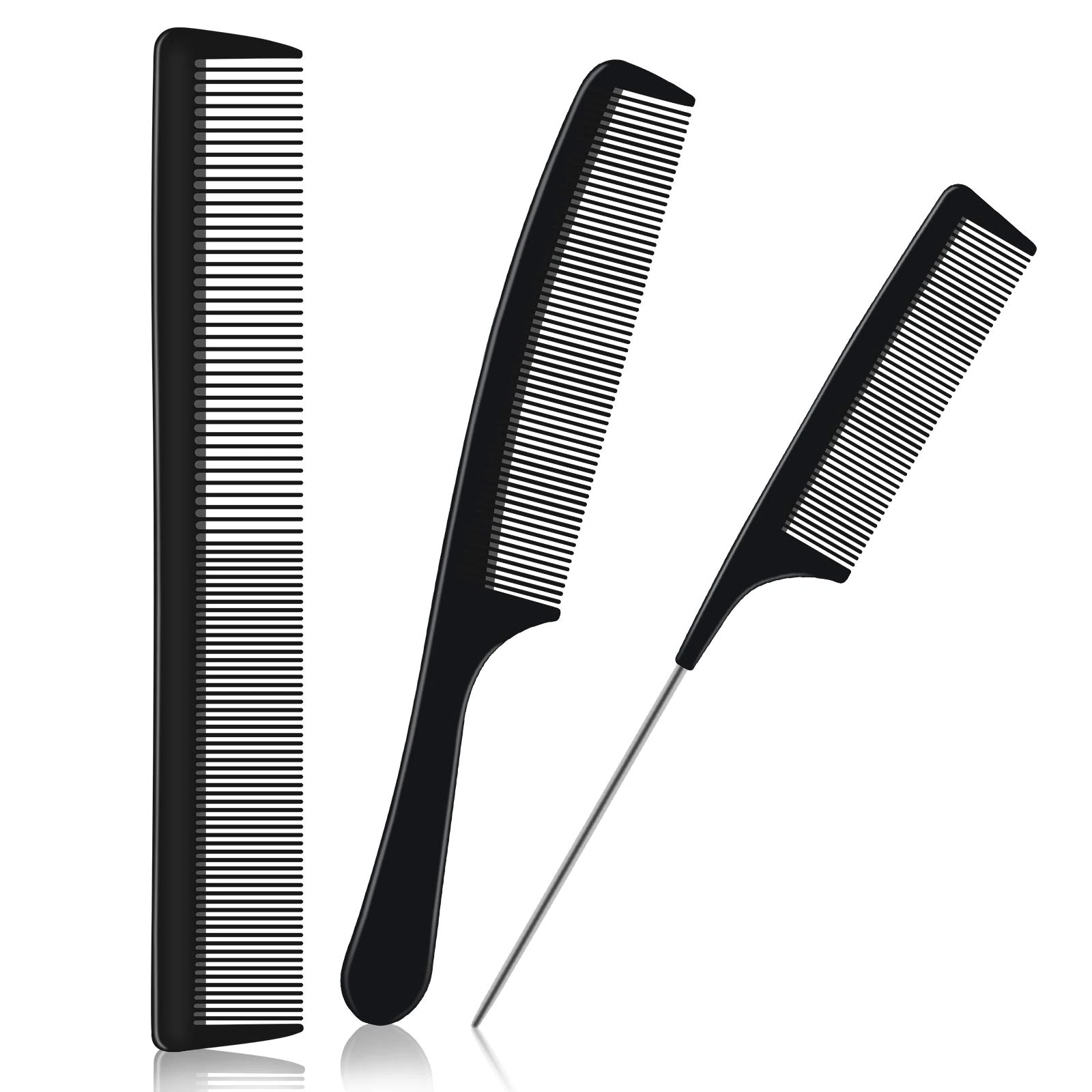URAQT Hairdressing Set - 3pc Combs & Brushes, Including Pin Tail & Anti Static Fine Tooth Comb for Professional Salon Styling