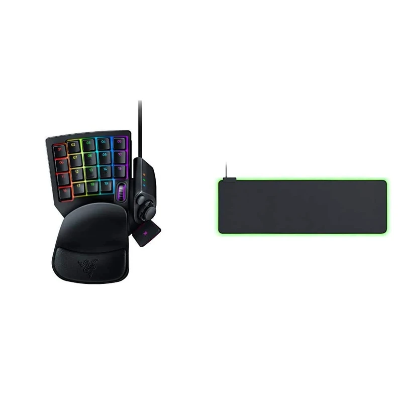Razer Tartarus V2 Gaming Keypad & Goliathus Extended Chroma - Extra Large, Soft XXL Gaming Mouse Mat with RGB Lighting (Cable Holder, Fabric Surface, Quilted Edge, Optimized for all Mice) Black