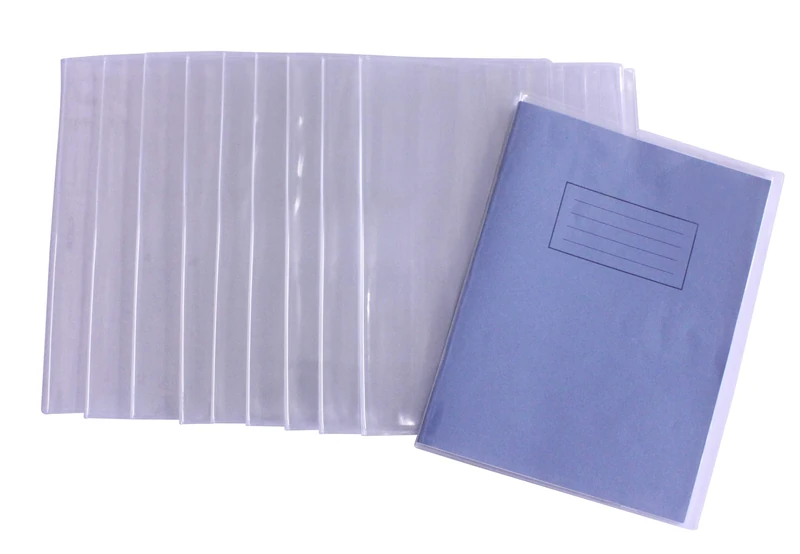 Bright Ideas 9 x 7” 230 x 180mm (Box of 100) Clear Thicker and Extra Strong and Sturdy PVC Plastic Slip-On Book Cover Jackets. Easy to Clean Plastic and Wipeable Made to Protect School Exercise Books